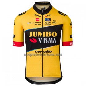 Maglia 2023 Jumbo-Visma Manica Corta Giallo Nero
